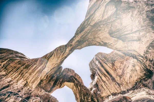 Красивая Уникальная Двойная Арка Расположенная Национальном Парке Арки Юта Сша — стоковое фото