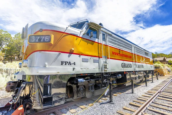 Vista Trem Gran Canyon National Park Estação Ferroviária Dia Ensolarado — Fotografia de Stock