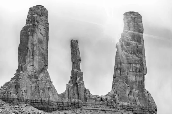 Formação Rochosa Três Irmãs Monument Valley Navajo Tribal Park Eua — Fotografia de Stock