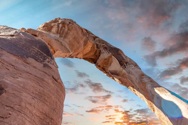 Vista Panorâmica Arco Delicado Parque Nacional Dos Arcos Formação Rochosa — Fotografia de Stock