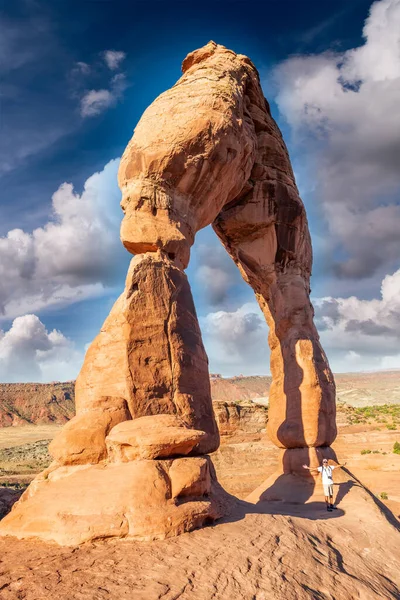 Delicate Arch Lors Une Merveilleuse Journée Été Parc National Des — Photo
