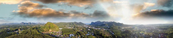 Vista Aérea Panorámica Campiña Nang Krabi Una Hermosa Mañana Tailandia —  Fotos de Stock