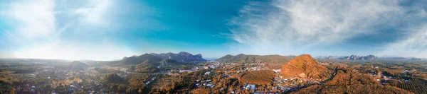 Vue Aérienne Panoramique Campagne Nang Krabi Par Une Belle Matinée — Photo