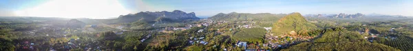 Panoramatický Letecký Výhled Krajinu Nang Krabi Krásné Ráno Thajsko — Stock fotografie