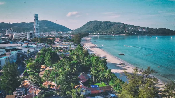 Schöne Luftaufnahme Der Küste Von Patong Beach Phuket Thailand — Stockfoto