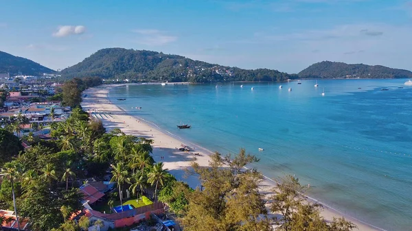 Vacker Flygbild Över Patong Beach Kustlinje Phuket Thailand — Stockfoto
