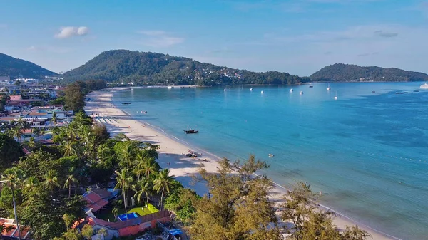 Schöne Luftaufnahme Der Küste Von Patong Beach Phuket Thailand — Stockfoto