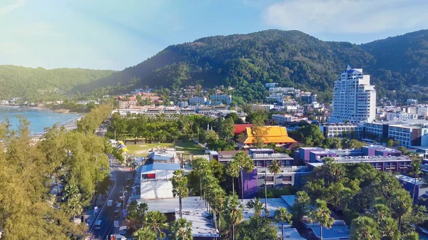 Prachtig Uitzicht Vanuit Lucht Patong Beach Kustlijn Phuket Thailand — Stockfoto