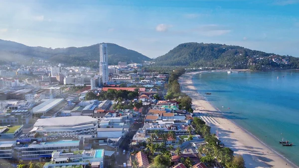 Prachtig Uitzicht Vanuit Lucht Patong Beach Kustlijn Phuket Thailand — Stockfoto