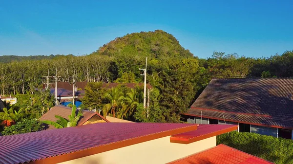 Krabi Och Nang Vacker Landsbygd Morgonen Thailand Antenn Utsikt — Stockfoto