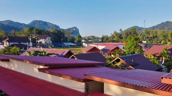 Krabi Nang Hermoso Campo Por Mañana Tailandia Vista Aérea — Foto de Stock