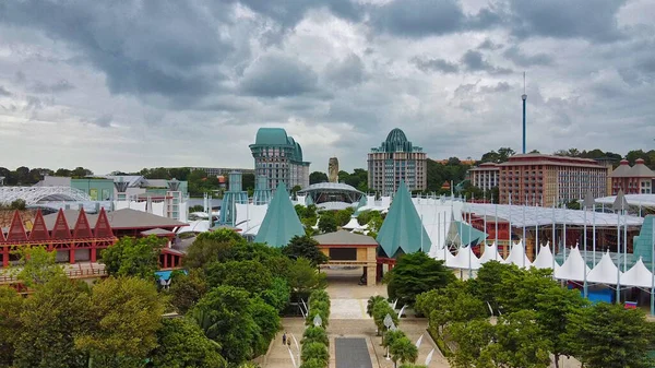 新加坡Sentosa岛和度假胜地的空中景观 — 图库照片