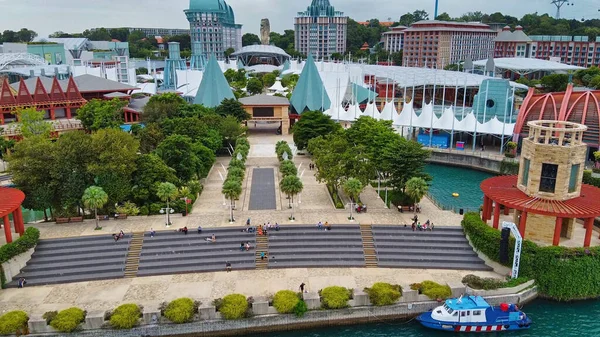 Vista Aérea Isla Sentosa Resorts Singapur — Foto de Stock