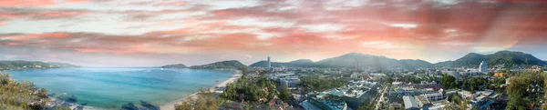 Fantastisk Antenn Utsikt Över Patong Beach Och Phuket Skyline Thailand — Stockfoto
