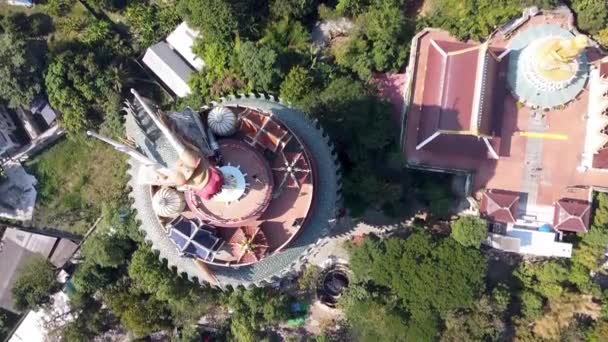 Veduta Aerea Del Tempio Del Drago Wat Samphran Nel Distretto — Video Stock