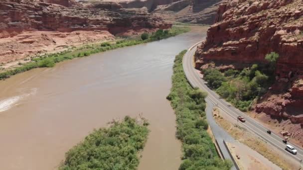 Colorado Nehri Moab Utah Yakınlarında Ulusal Park Kapısı Arches Dan — Stok video