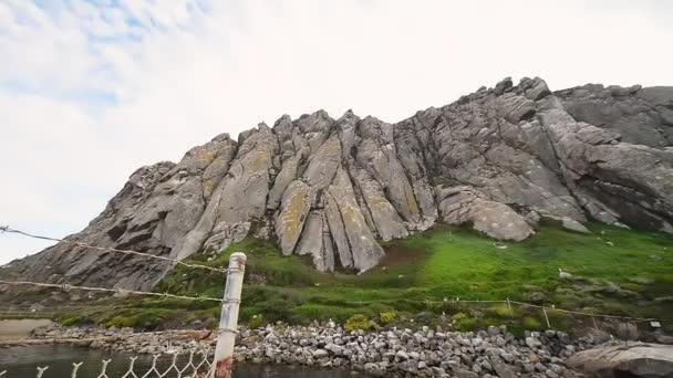 Schilderachtige Beelden Van Rotsachtige Berg Eiland — Stockvideo