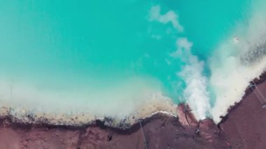 Myvatn Spring Gölü 'nün havadan çekilmiş görüntüleri.