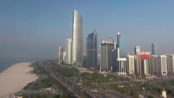 Abu Dhabi Downtown Skyline Emirati Arabi Uniti Video — Video Stock