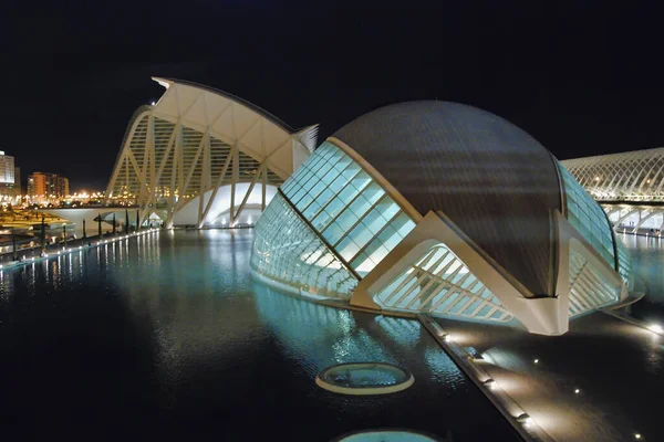 Valencia Spanien März 2007 Moderne Stadtarchitektur Einem Schönen Winterabend — Stockfoto