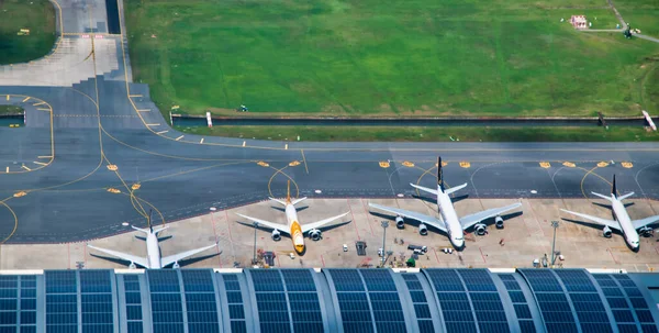 新加坡 2020年1月5日 长一国际机场的空中景观 长江机场是东南亚最大的交通枢纽之一 — 图库照片