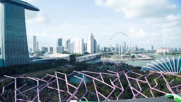 Körfez ve Singapur kentlerinin havadan görünüşü — Stok video