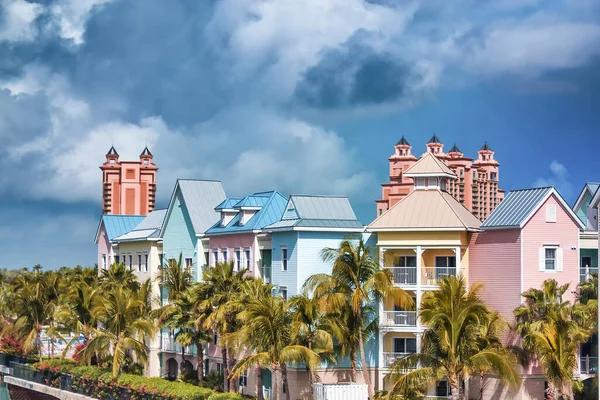 Casas Coloridas Costa Nassau Bahamas — Foto de Stock