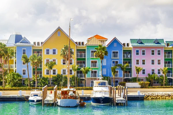 Colorful Homes Nassau Coastline Bahamas — Stock Photo, Image