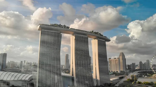 Singapur Junio 2020 Paisaje Aéreo Ciudad Desde Los Jardines Bahía — Foto de Stock