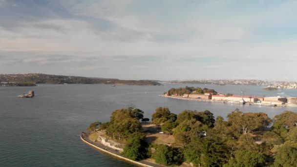 Sydney Harbour luchtfoto panoramisch uitzicht, New South Wales, Australië — Stockvideo