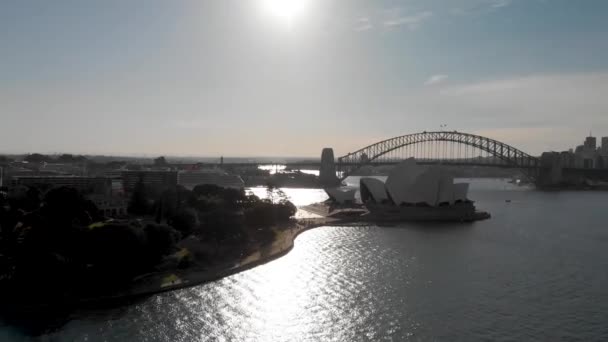 Sydney Harbour panoramautsikt över luften, New South Wales, Australien — Stockvideo