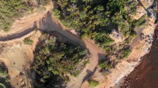 Bellissima costa dell'Isola d'Elba al crepuscolo, Italia dal drone — Video Stock