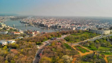Budapeşte, Macaristan İHA 'dan görüldüğü gibi.