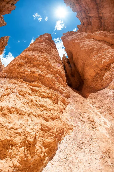 Fantastisk Vidvinkel Utsikt Över Bryce Canyon Spår Sommarsäsongen Usa — Stockfoto