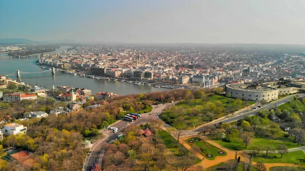 Budapeşte, Macaristan İHA 'dan görüldüğü gibi.