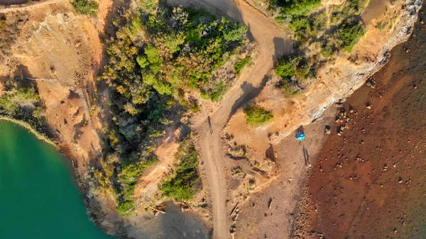 Hermosa Costa Isla Elba Atardecer Italia Desde Dron —  Fotos de Stock