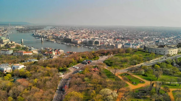 Budapeşte, Macaristan İHA 'dan görüldüğü gibi.