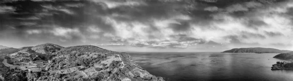 Elba Island Při Západu Slunce Itálie Krásné Pobřeží Kopce Krajina — Stock fotografie