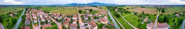 Belle Vue Aérienne Panoramique Ville Toscane Italie Maisons Rivière Campagne — Photo