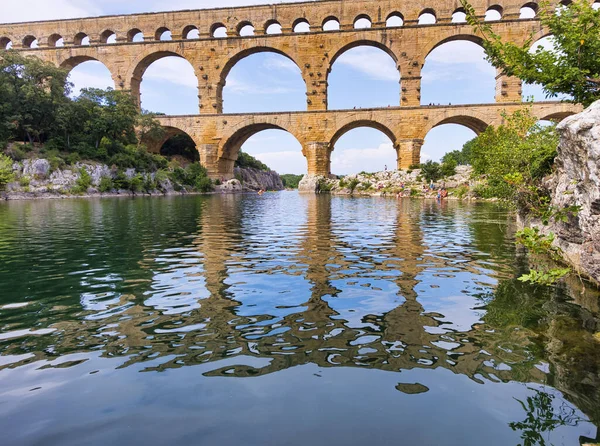 Pont Garde Летний Сезон Прованс Франция — стоковое фото