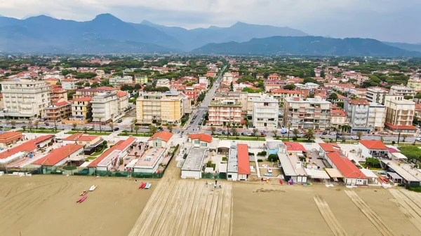 Vista Aérea Del Lido Camaiore Hermosa Ciudad Costera Toscana — Foto de Stock