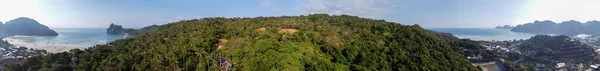 Phi Phi Islands Beach Loh Lana Bay Panorama Antenn Utsikt — Stockfoto