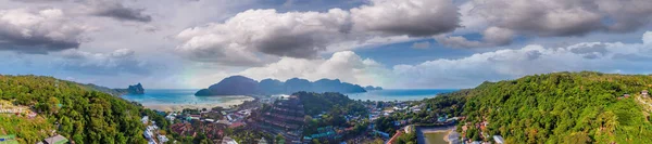 Flygfoto Över Phi Phi Don Från Viewpoint Solig Solnedgång Thailand — Stockfoto