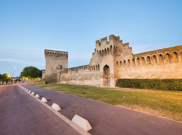 Avignon City Medieval Walls Night France — Stock Photo, Image