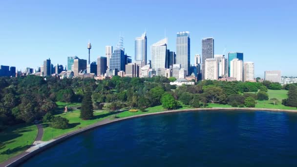 Воздушный Панорамный Вид Сидней Харбур Новый Южный Уэльс Австралия — стоковое видео