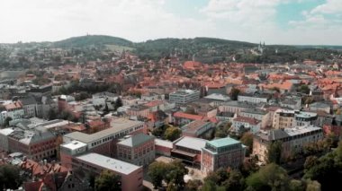 Bamberg yaz mevsiminde, Almanya 'da. İnsansız hava aracından görüntüle