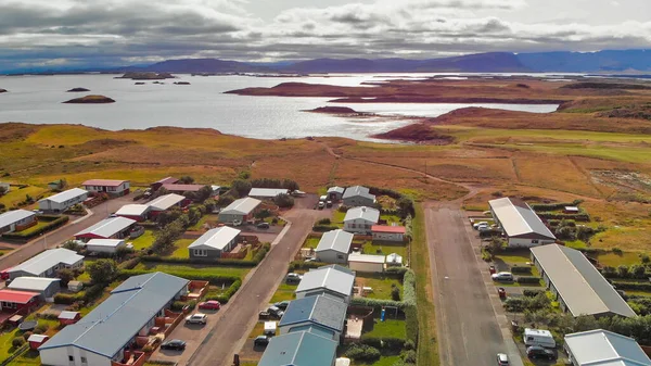 Flygfoto Över Stykkisholmur Snaefellsnes Halvö Island — Stockfoto