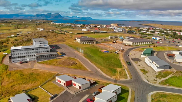 Vista Aérea Stykkisholmur Península Snaefellsnes Islândia — Fotografia de Stock