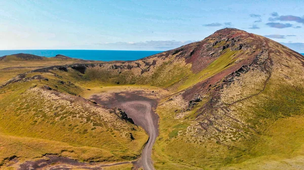 Σάξχολ Κρέιτερ Ισλανδία Όμορφη Εναέρια Άποψη Από Drone — Φωτογραφία Αρχείου