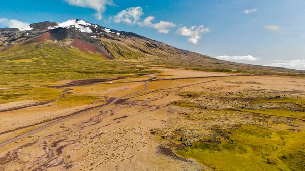 Saxholl Crater Island Vacker Flygutsikt Från Drönare — Stockfoto